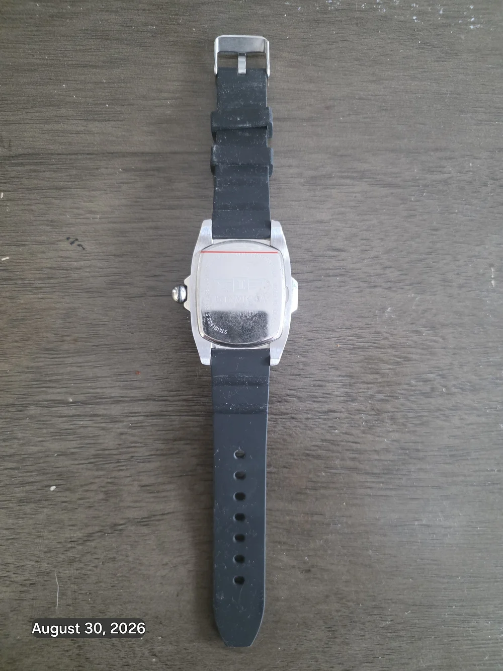 Invicta Black Dial Silver Case Men's Silicone Strap Watch